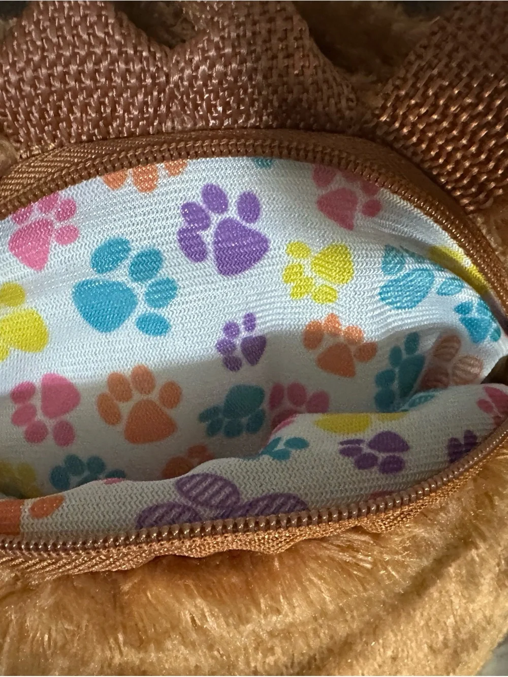 Ty Plush Puppy Backpack in White, Brown & Blue